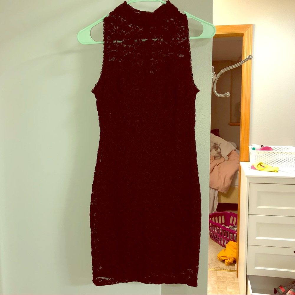 Brand New High Neck Black Lace Dress